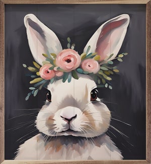 Bunny With Flower Crown Black